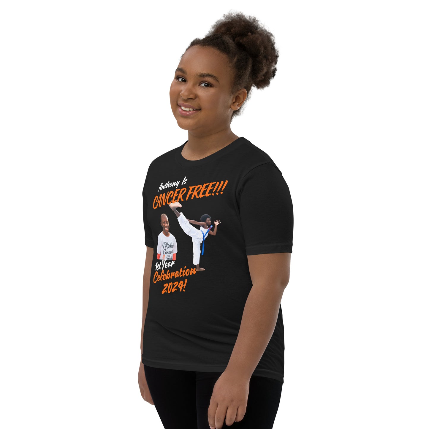 Youth Short Sleeve 'I KICKED CANCER'S BUTT" T-Shirt